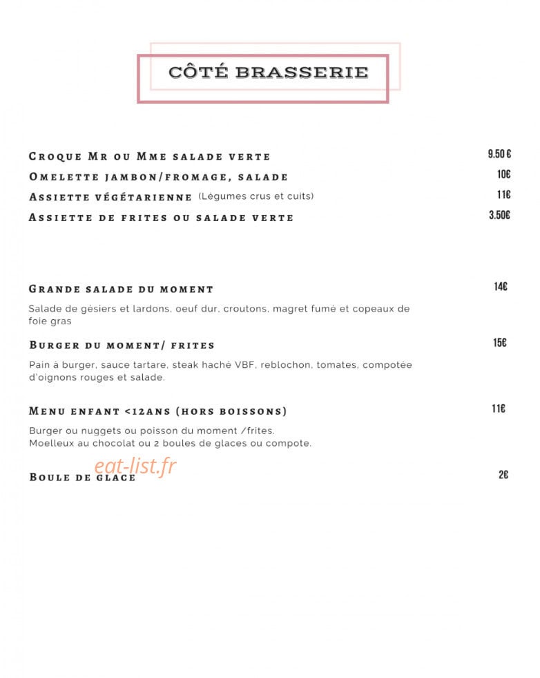 Restaurant du Golf — carte page 2