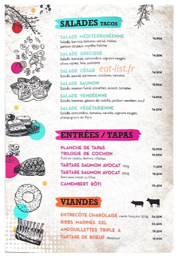 Twist Diner Café — carte page 2