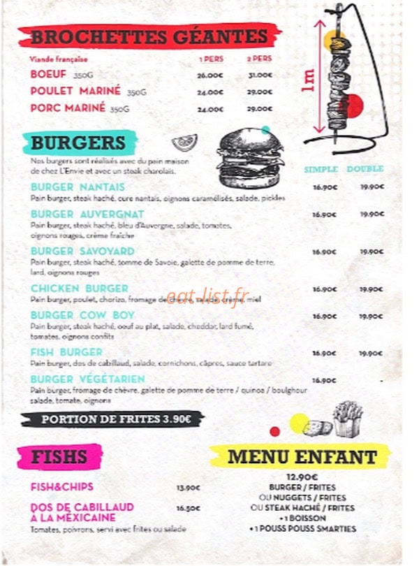 Twist Diner Café — carte page 1