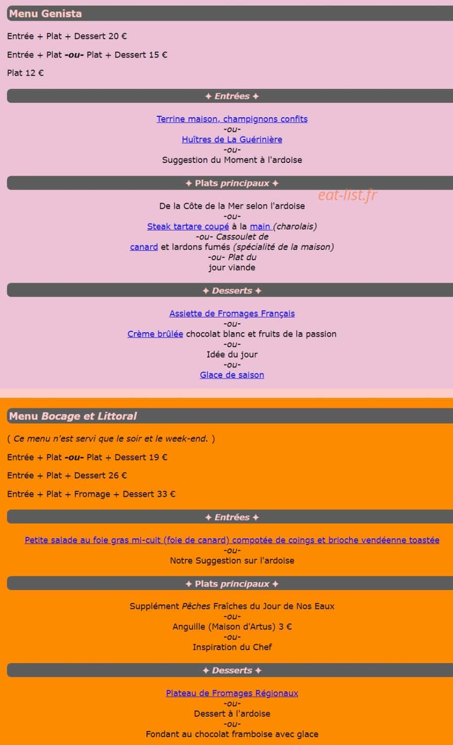 Le Genista — carte page 1