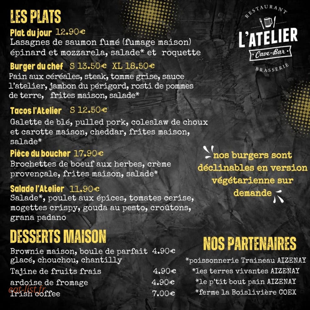 L'Atelier — carte page 1