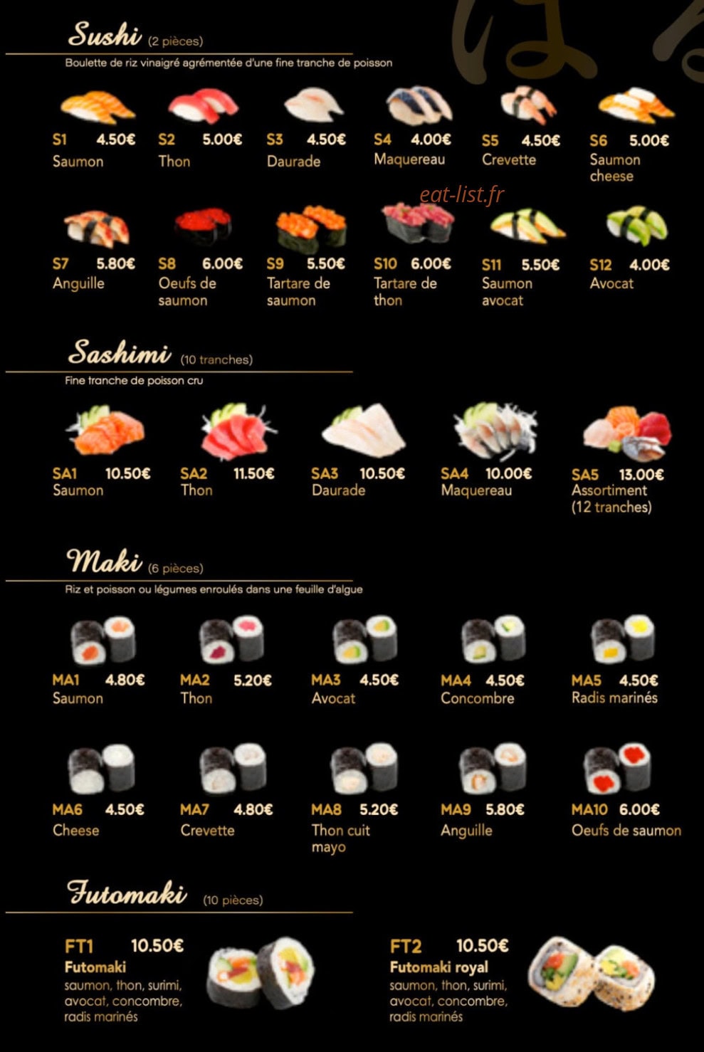 Aki sushi — carte page 2