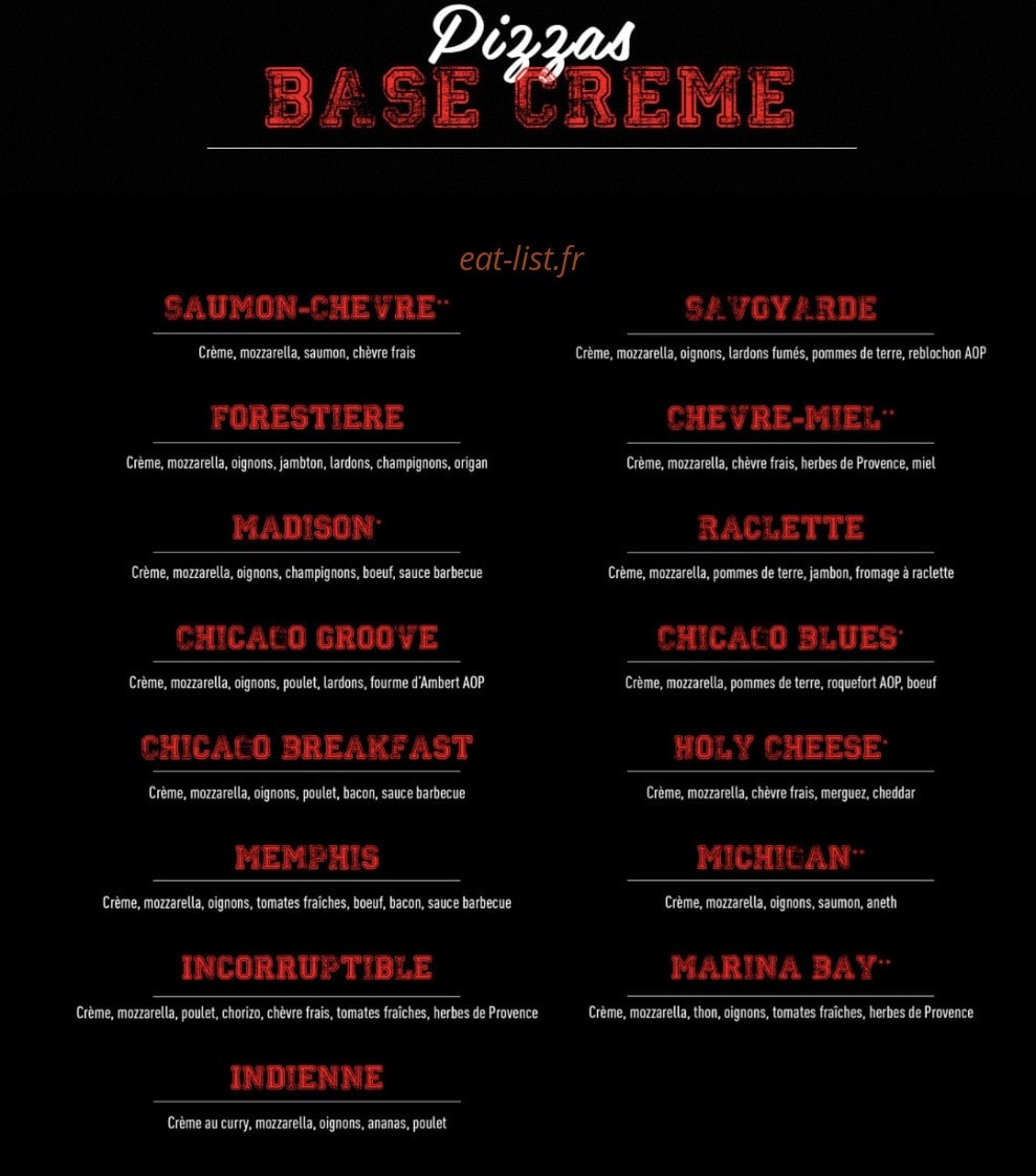 Chicago pizza — carte page 3