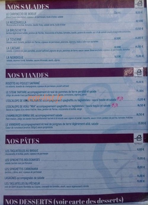 La Cantina Mia — carte page 2