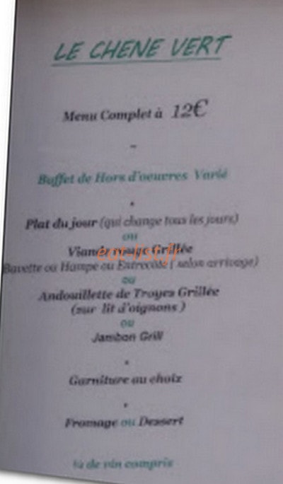 Le Chêne Vert — carte page 1