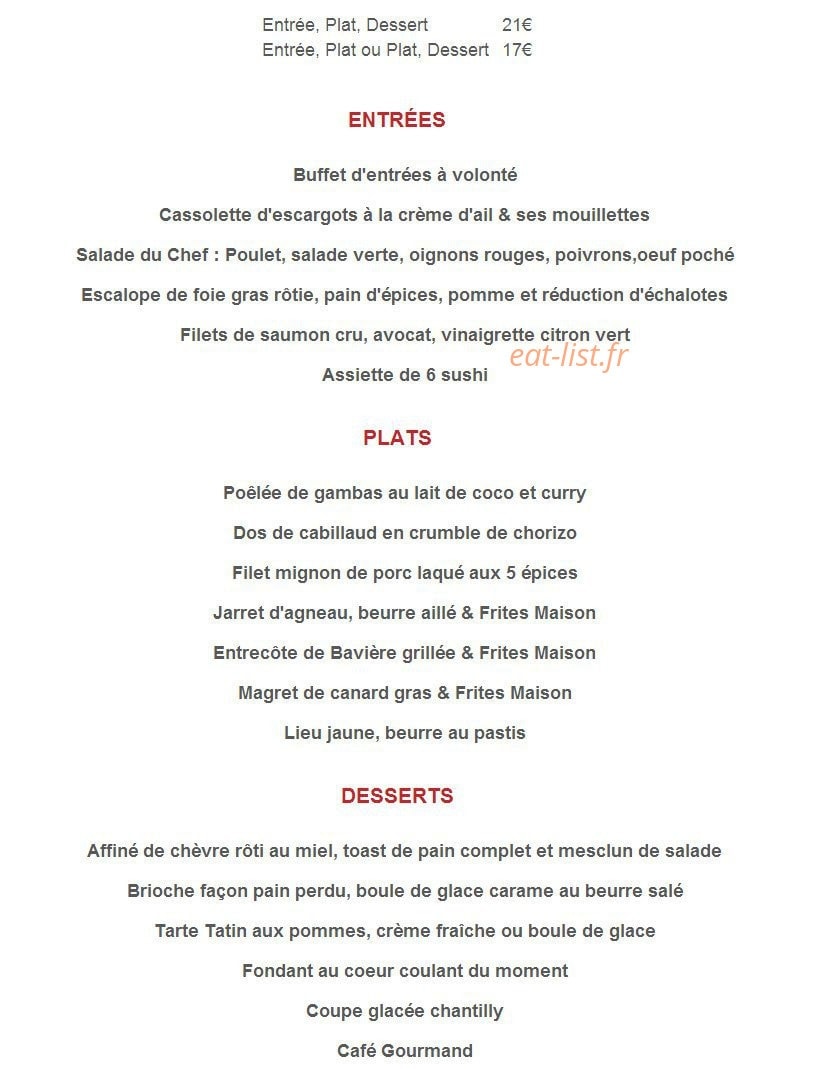 P'tit Déj Hotel — carte page 1