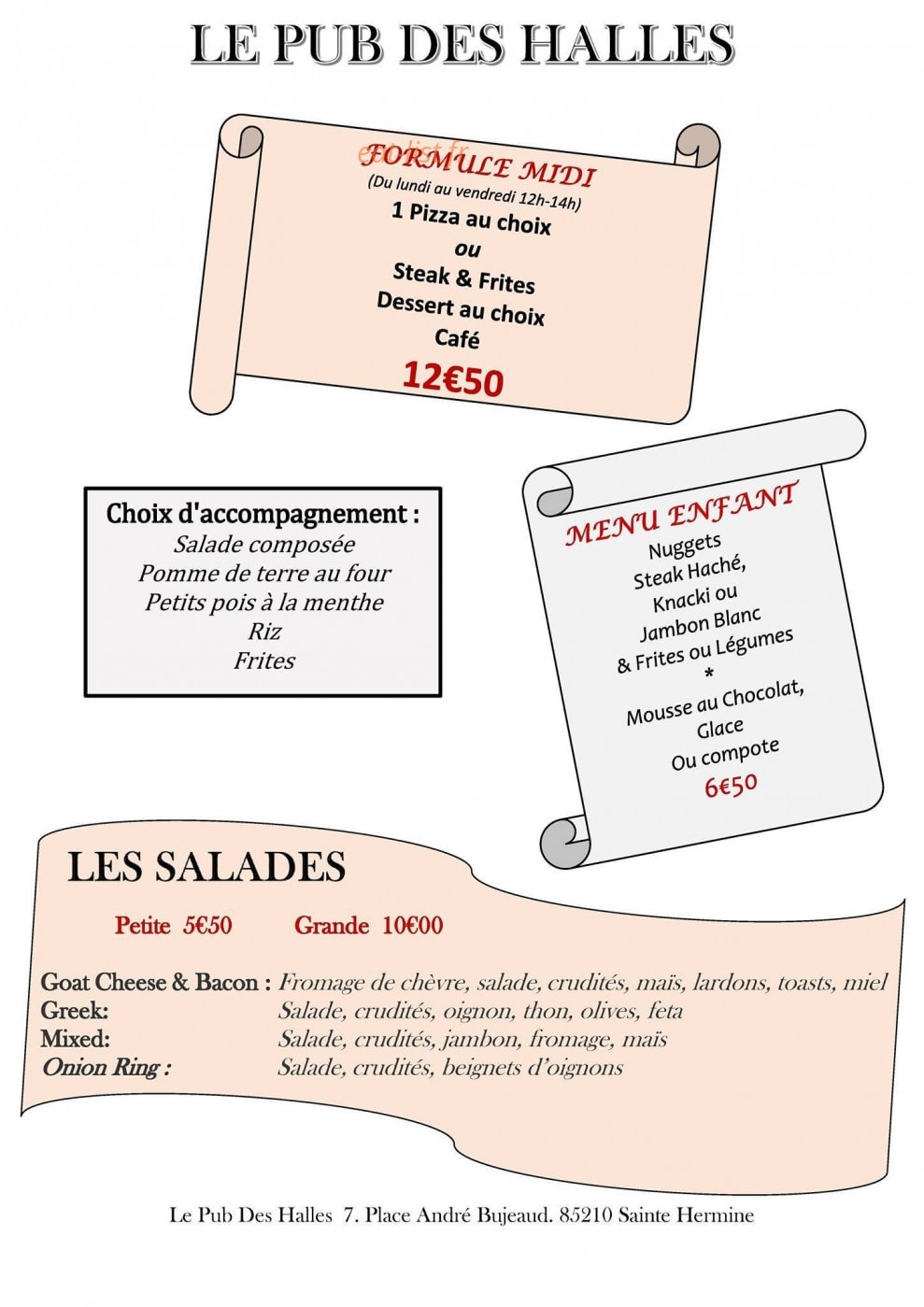 Le Pub Des Halles — carte page 2