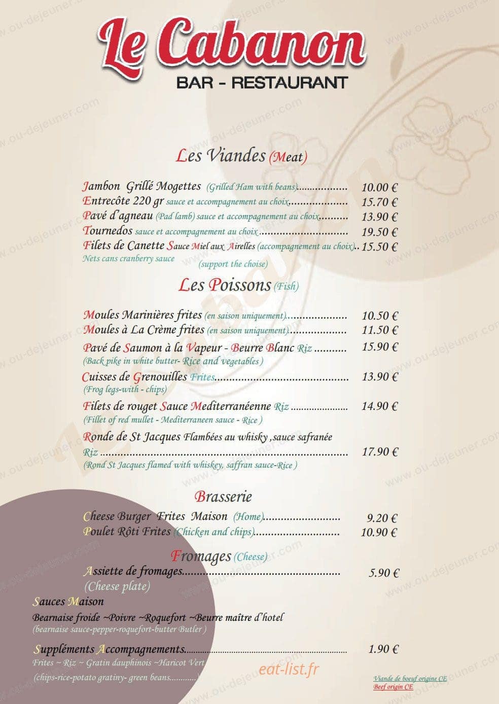 Le Cabanon — carte page 4