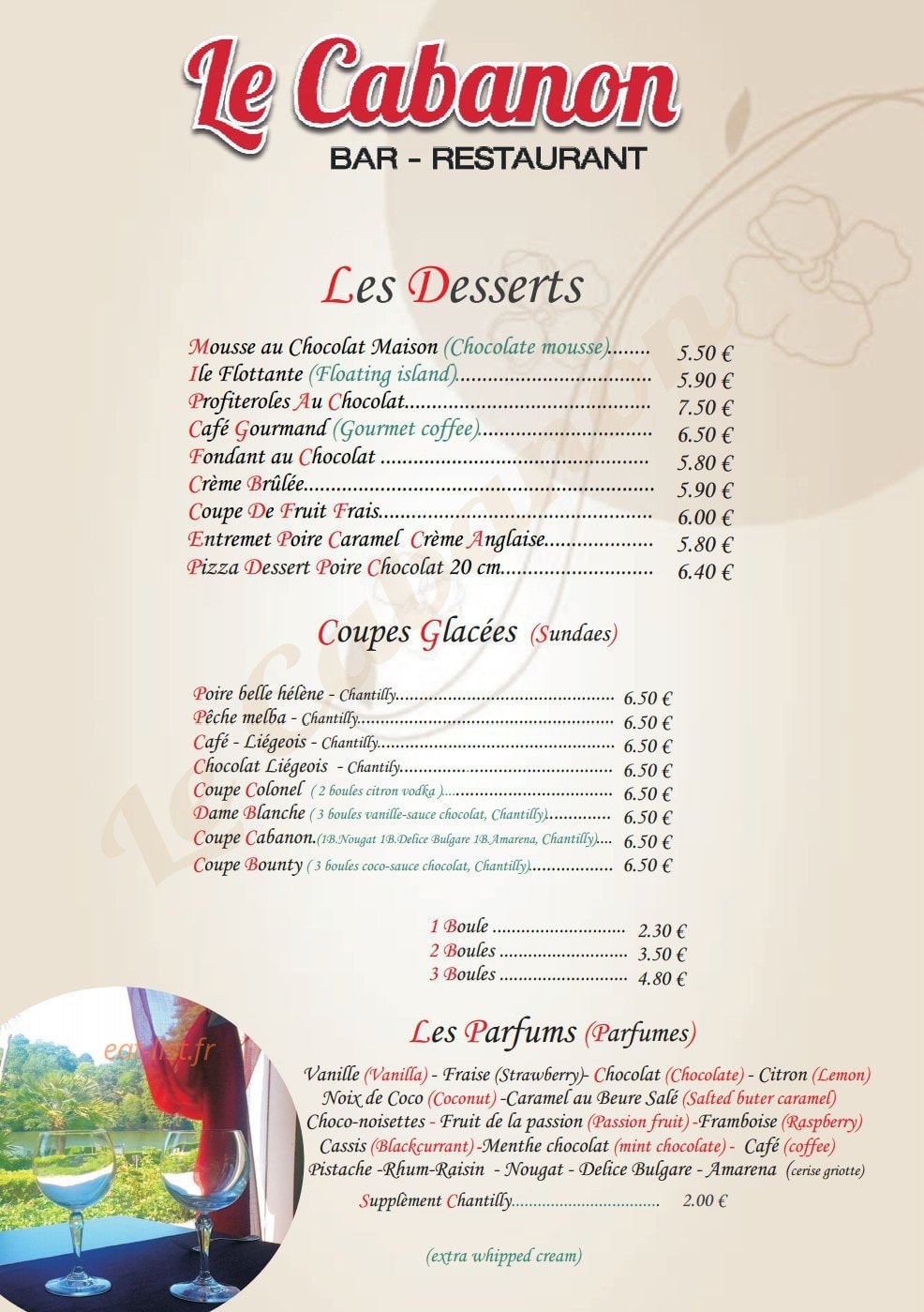 Le Cabanon — carte page 8