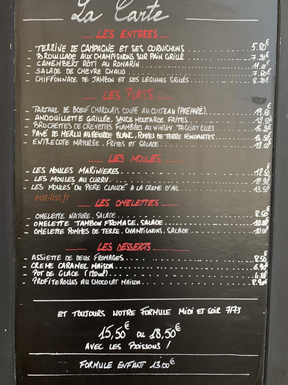 Le Relais d'Apremont — carte page 1
