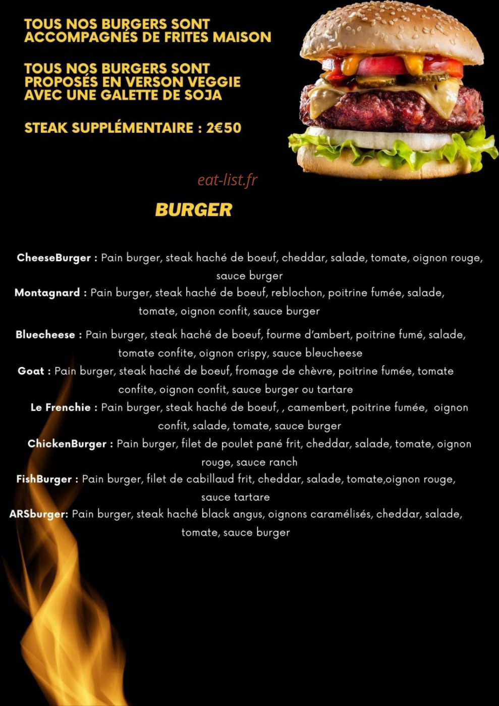 American Road's Saloon — carte page 1