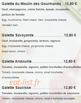 Le Moulin des Gourmands — carte page 17