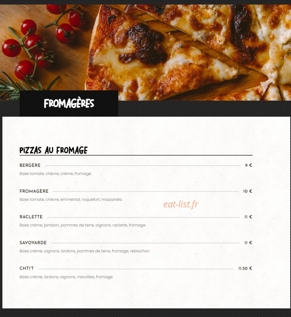 L'or en Pizza — carte page 3