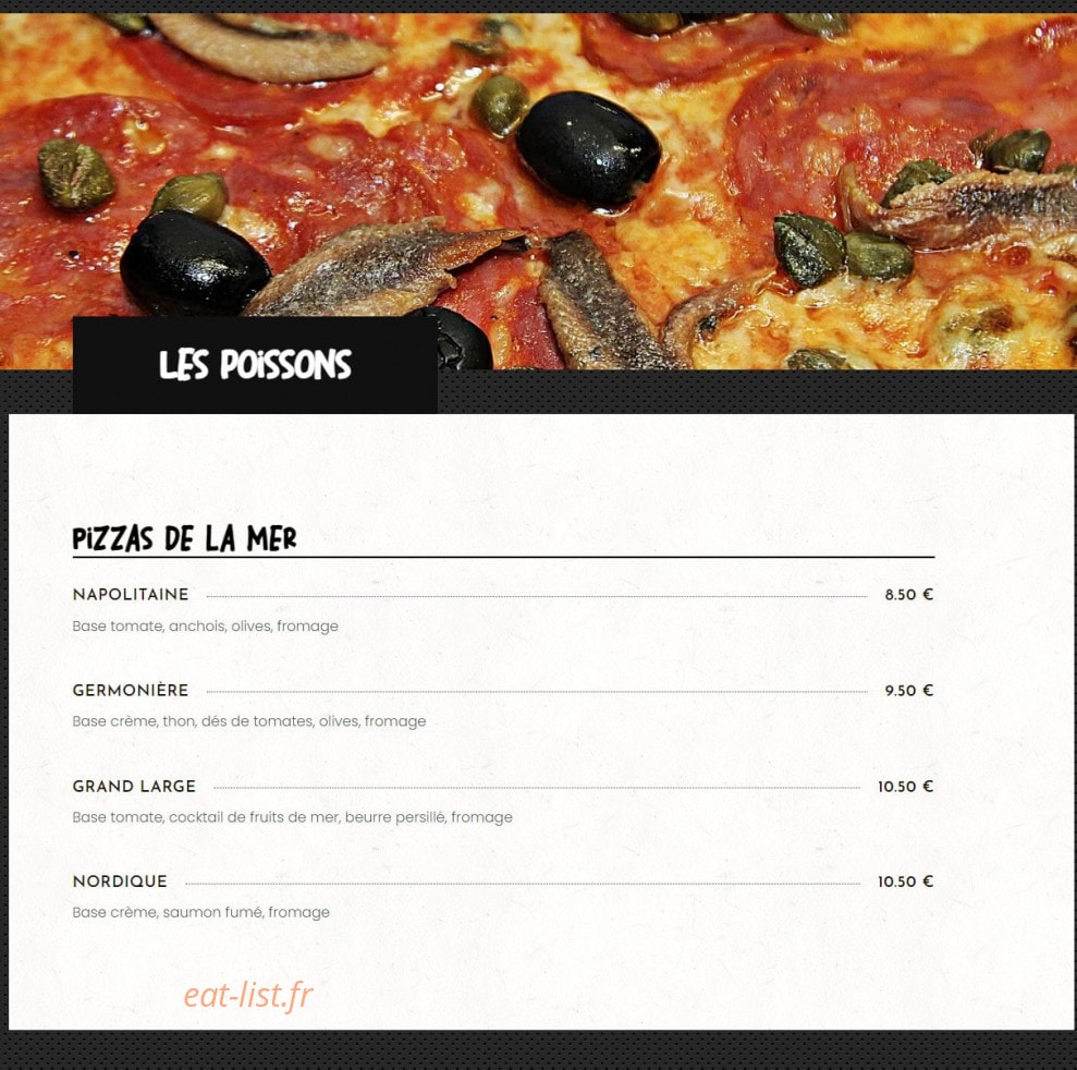 L'or en Pizza — carte page 4