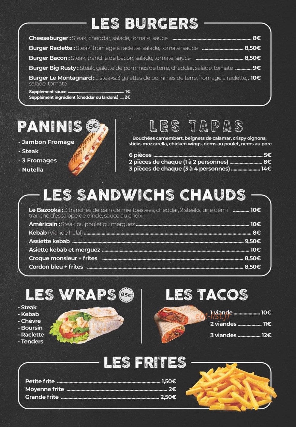 Nana Pizza — carte page 3