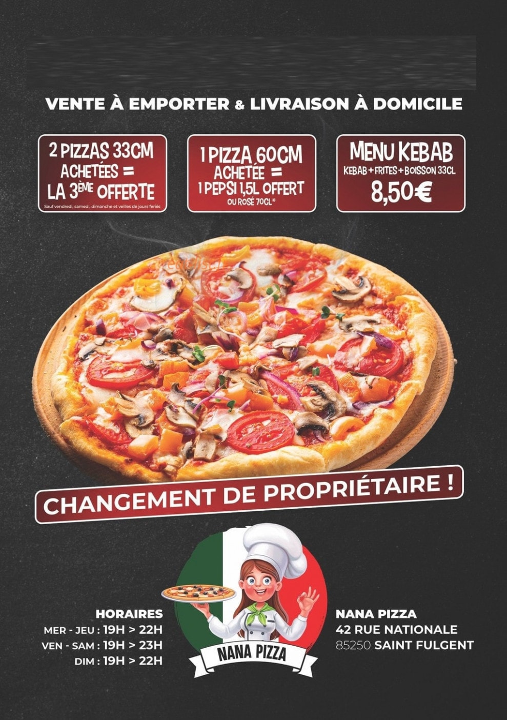 Nana Pizza — carte page 1