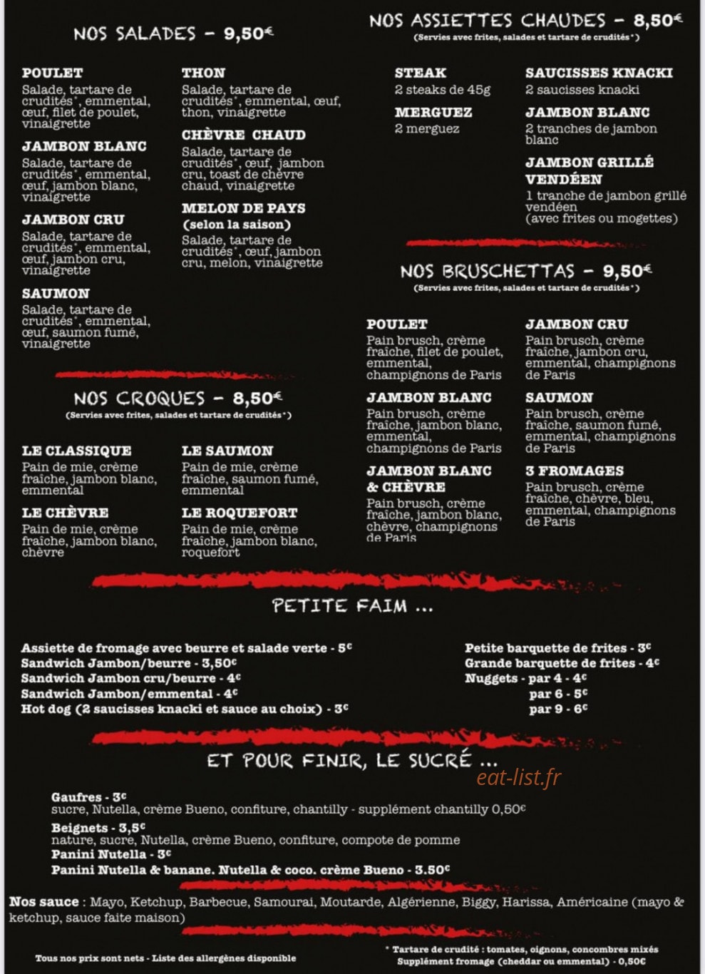 Au Bon Miam — carte page 2