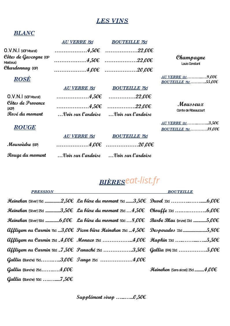La Cabane à Sardines — carte page 3