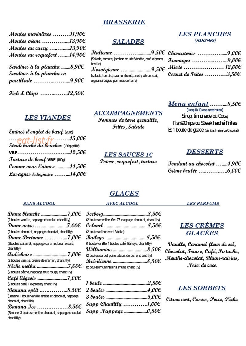 La Cabane à Sardines — carte page 2