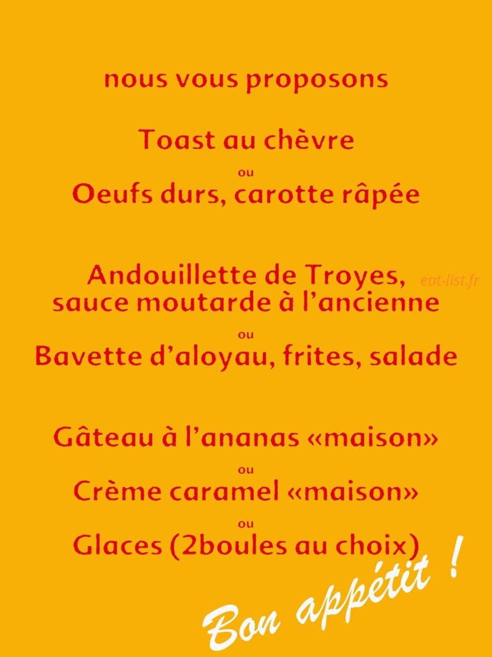 Le Tiki's — carte page 1