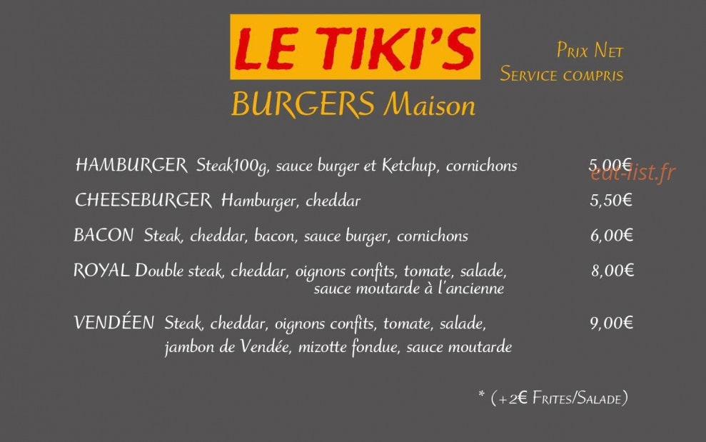 Le Tiki's — carte page 2