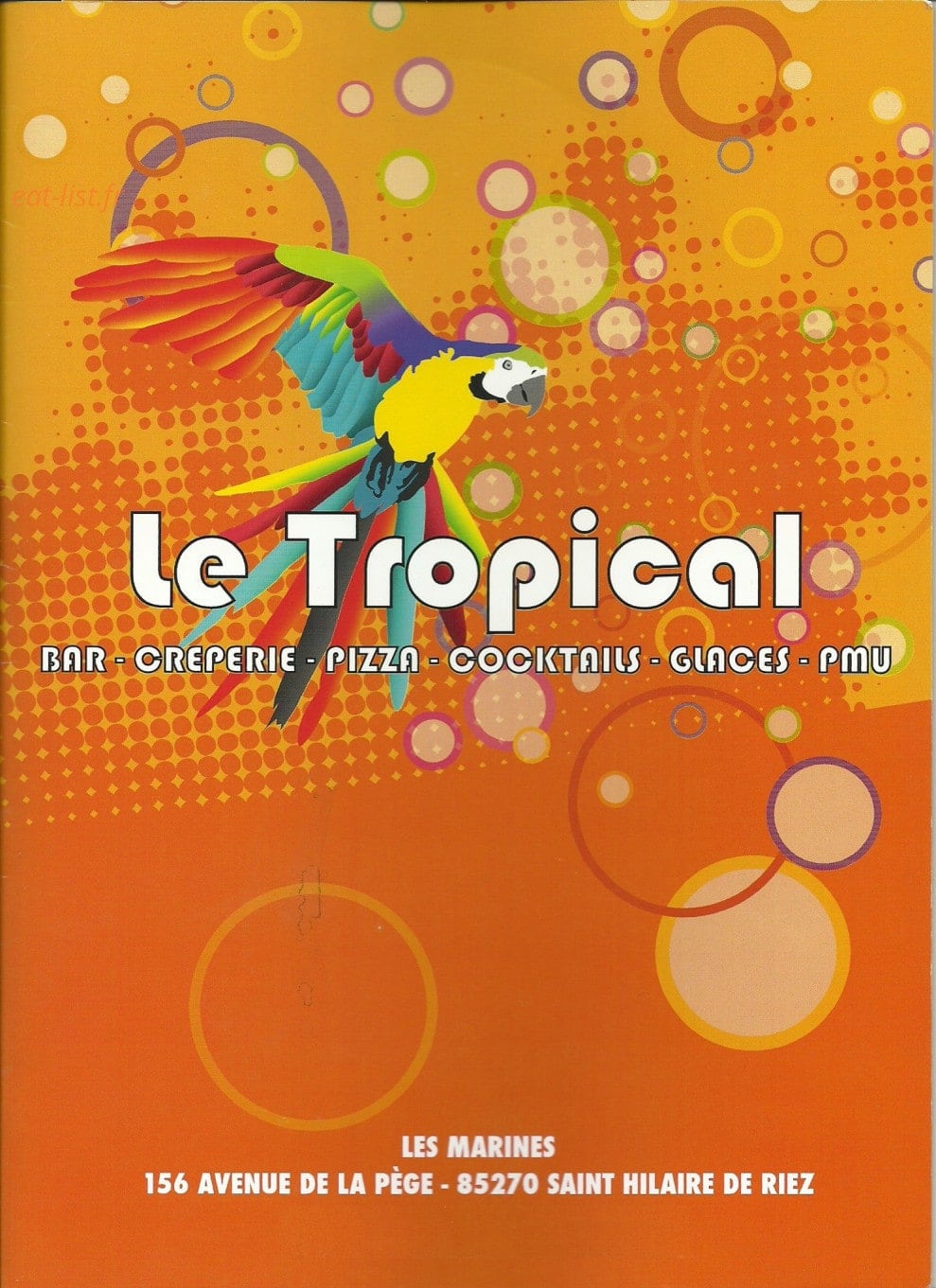 Le Tropical — carte page 1