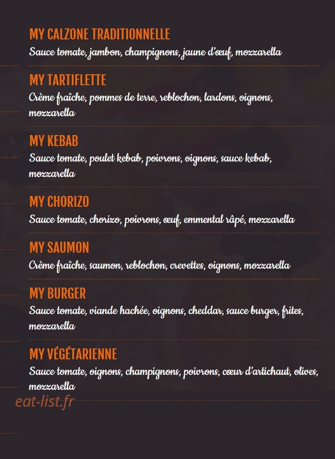 My Pizza — carte page 2