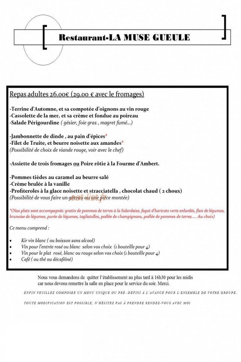 La Muse Gueule — carte page 8