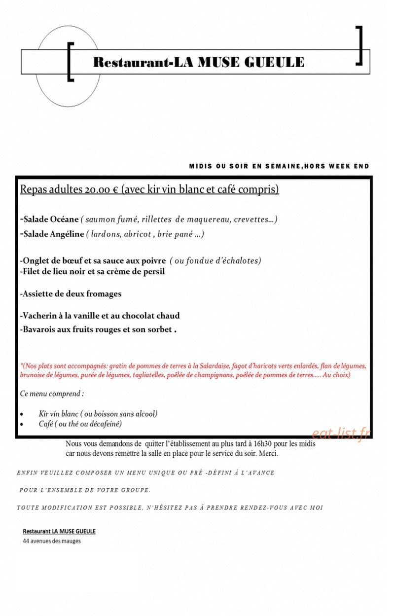 La Muse Gueule — carte page 7