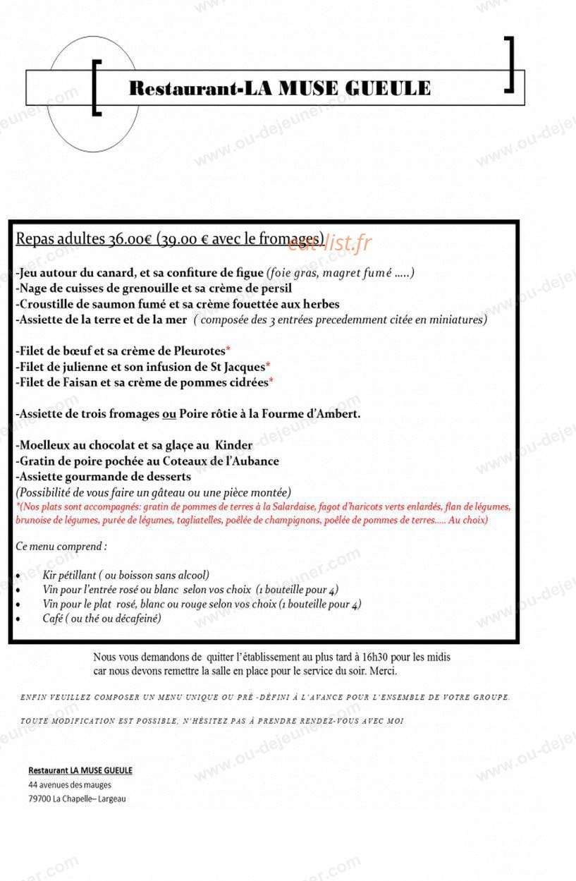 La Muse Gueule — carte page 9