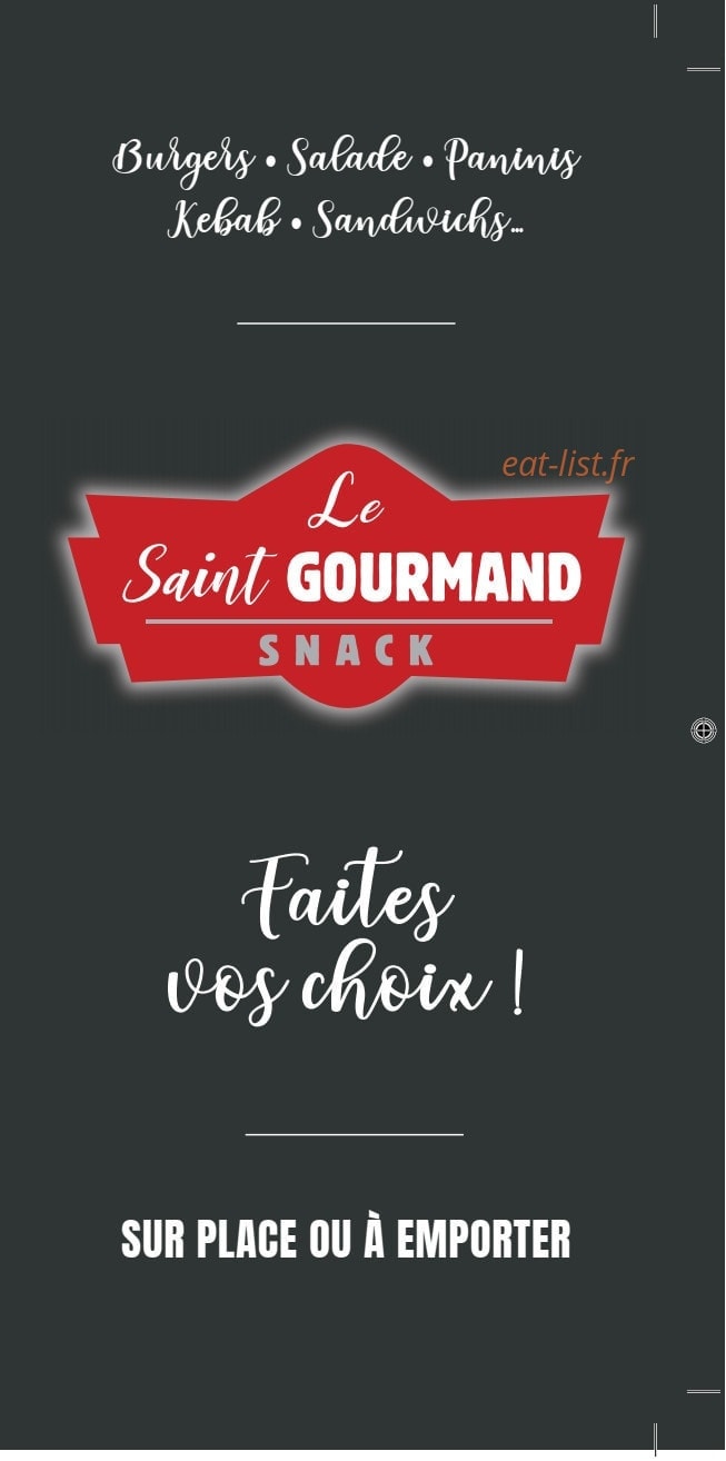 Le Saint Gourmand — carte page 1