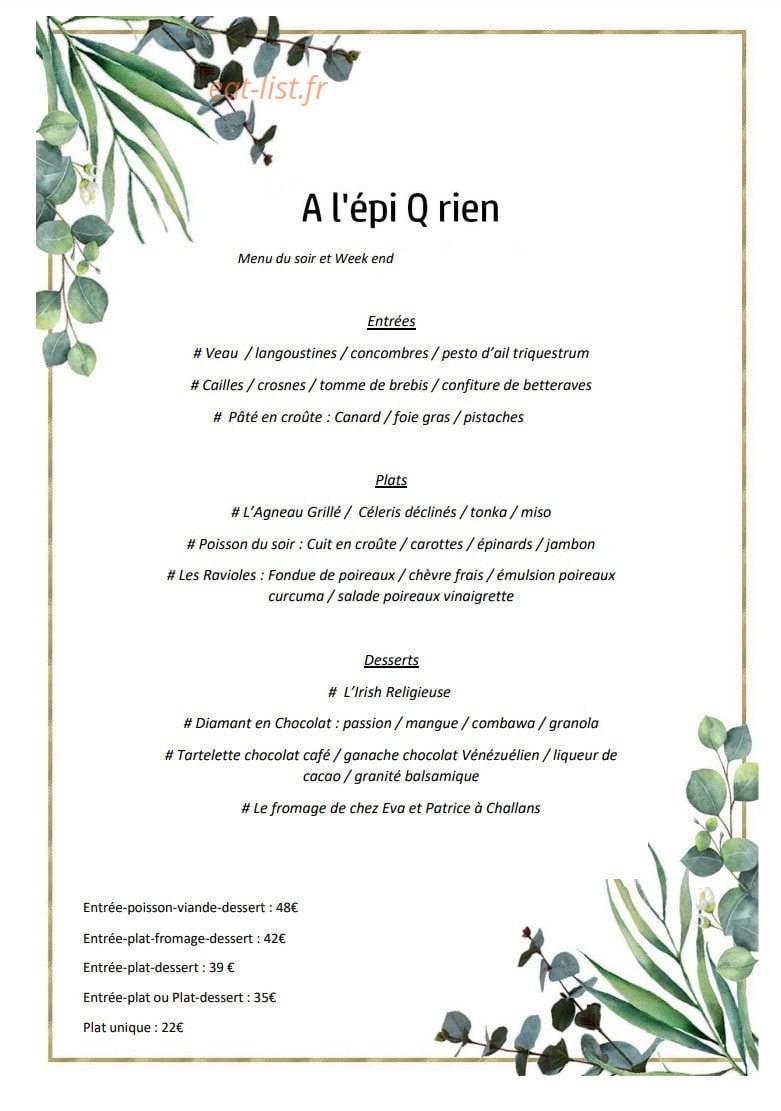 A l 'épi Q rien — carte page 2