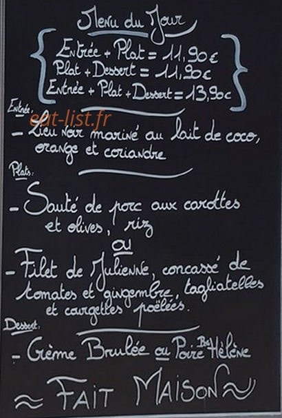 Bistrot Gambetta — carte page 1