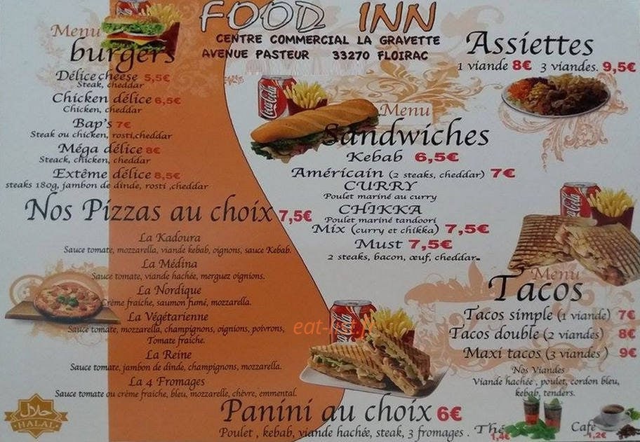 Food Inn — carte page 1