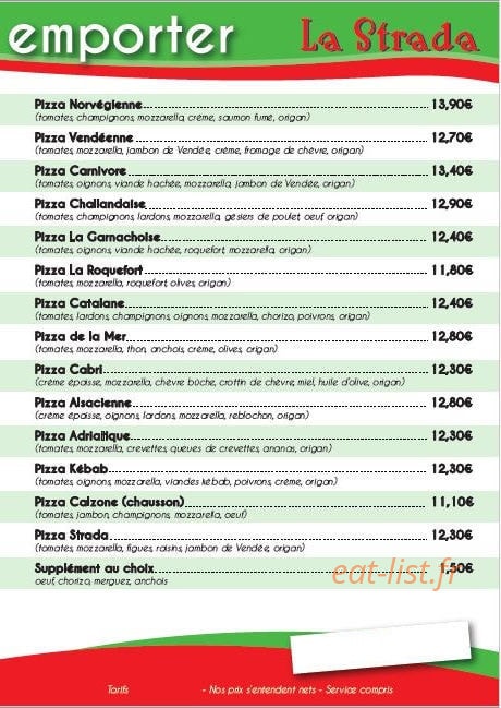 La Strada — carte page 3