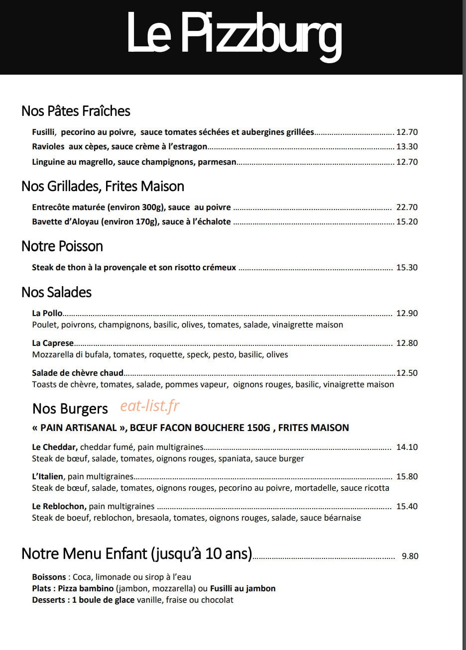Le Pizzburg — carte page 2