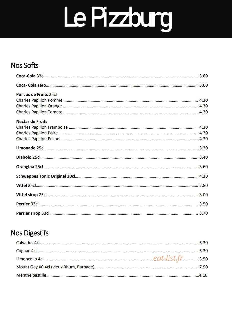 Le Pizzburg — carte page 6