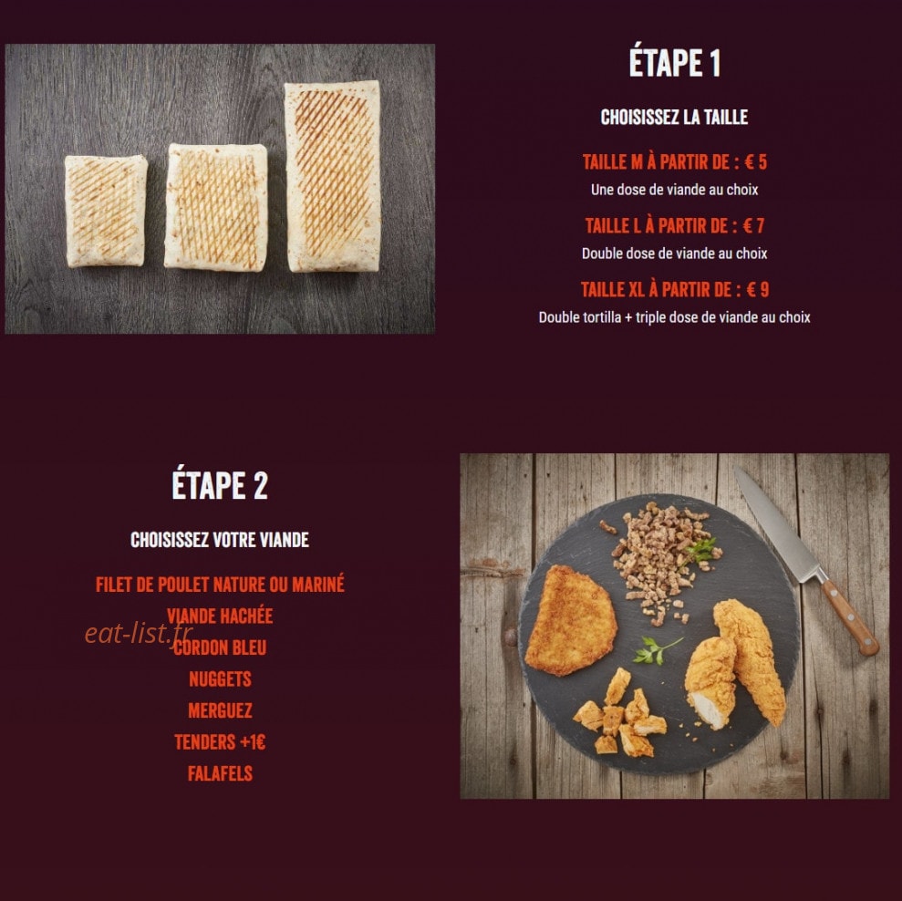 O'Tacos — carte page 1