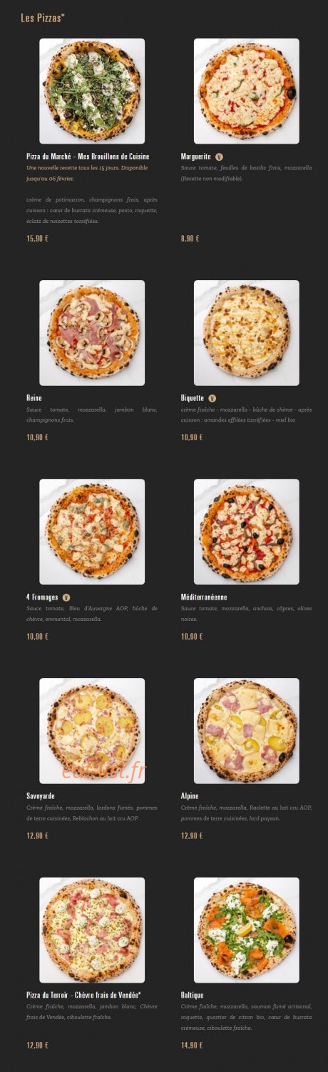 Pizza Cosy — carte page 1