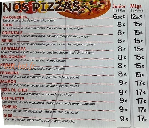 Planet kebab — carte page 1