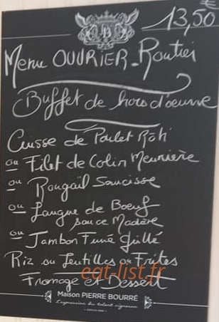Restaurant de la Noue — carte page 1