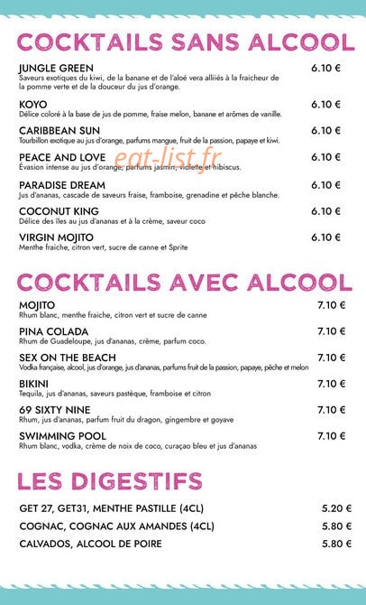 Twist Diner Café — carte page 16