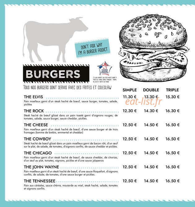 Twist Diner Café — carte page 1