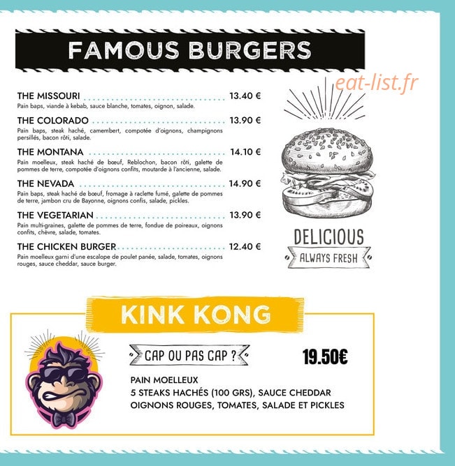 Twist Diner Café — carte page 2