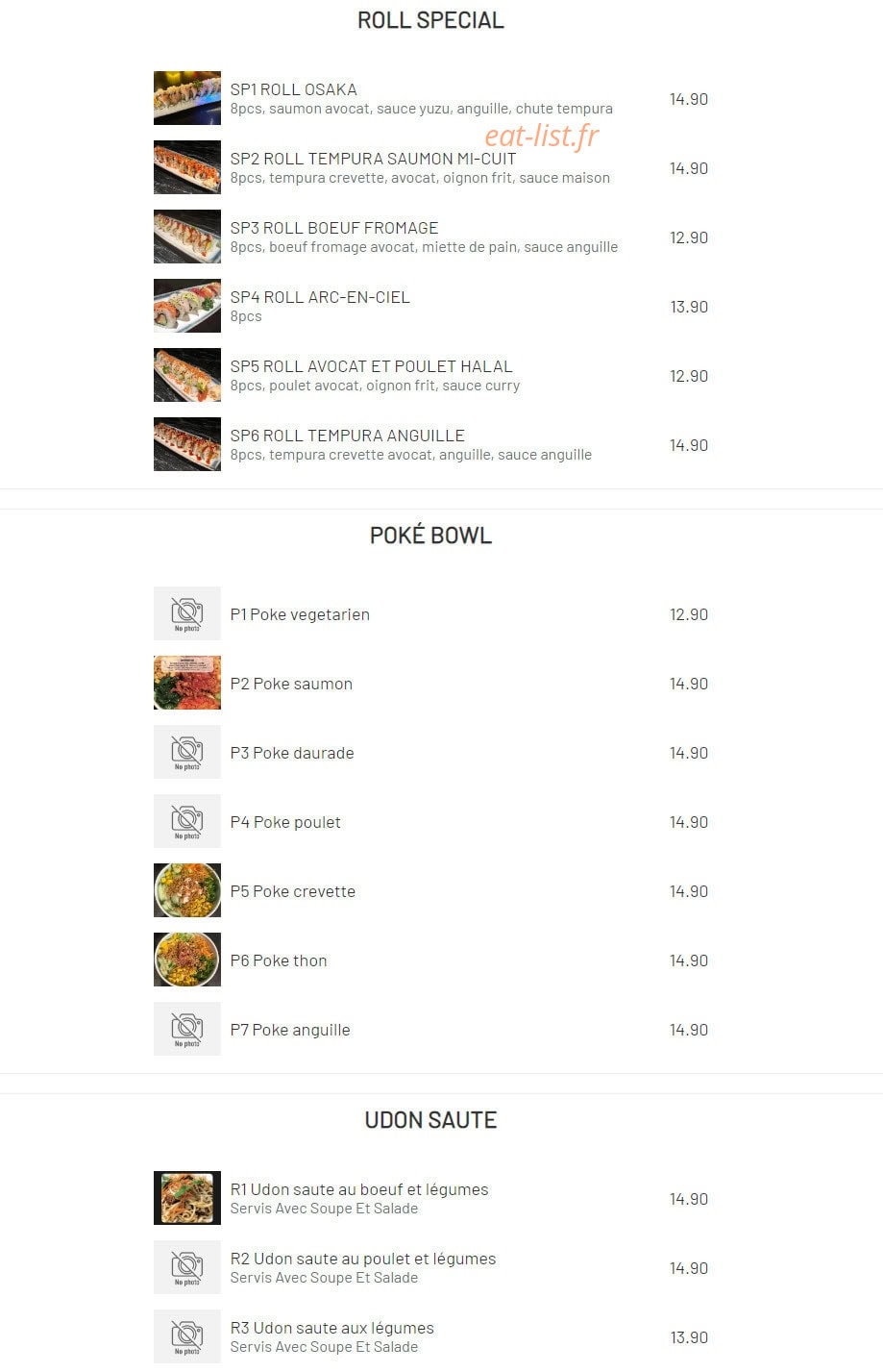 Yuki Sushi — carte page 2