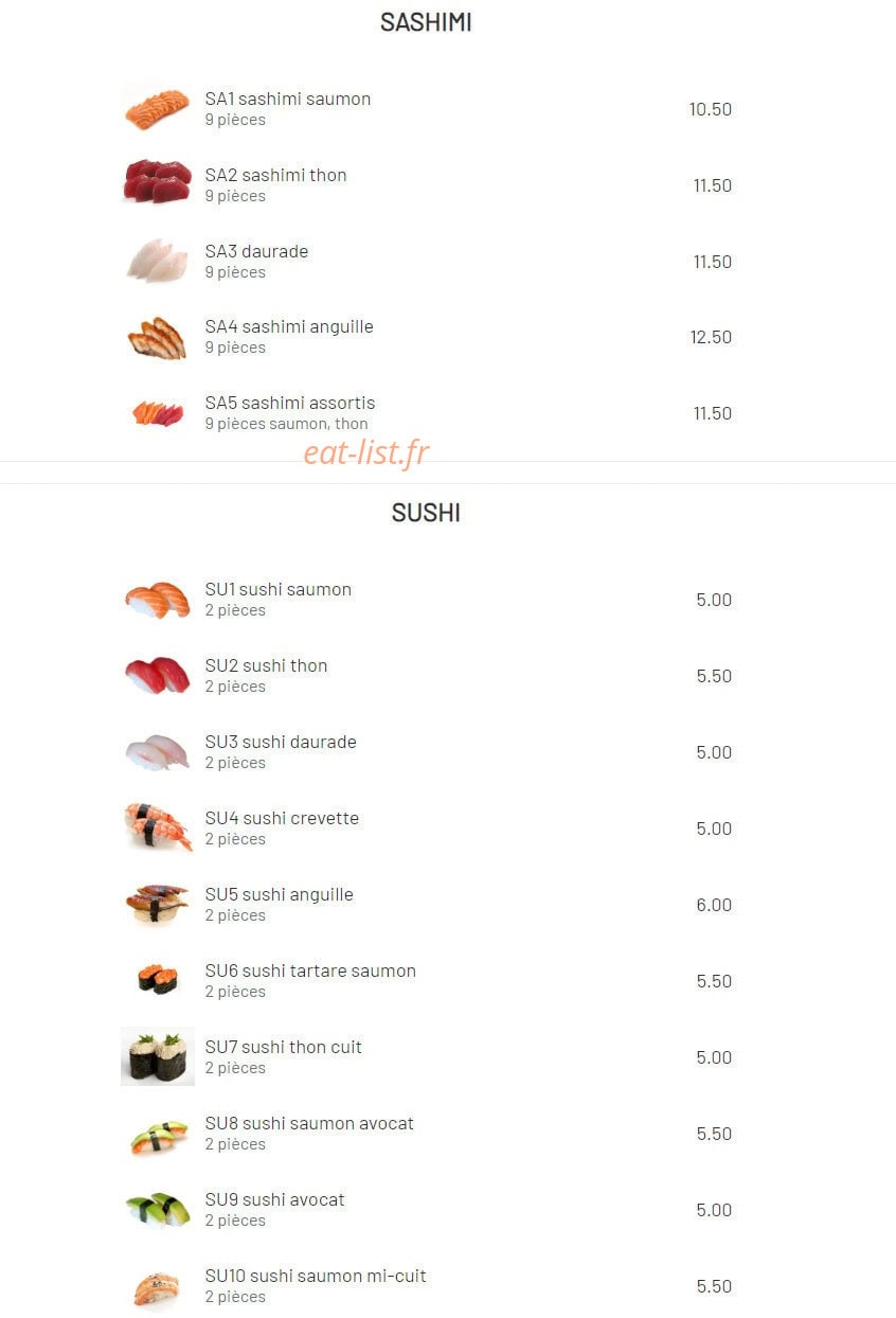 Yuki Sushi — carte page 6