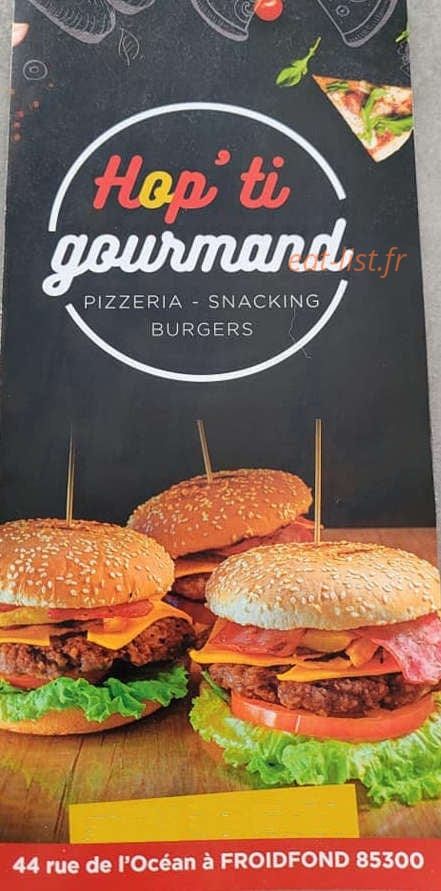Hop'ti gourmand — carte page 1