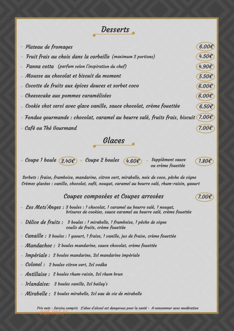 Les Mets' Anges — carte page 2