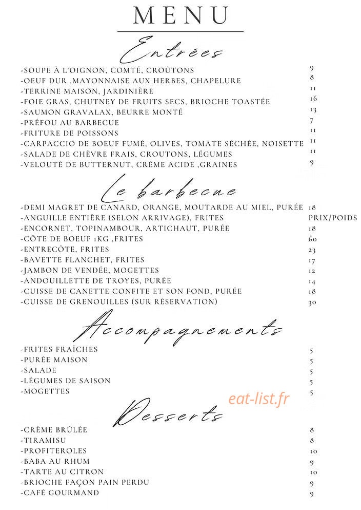 La Guinguette de Piquet — carte page 1
