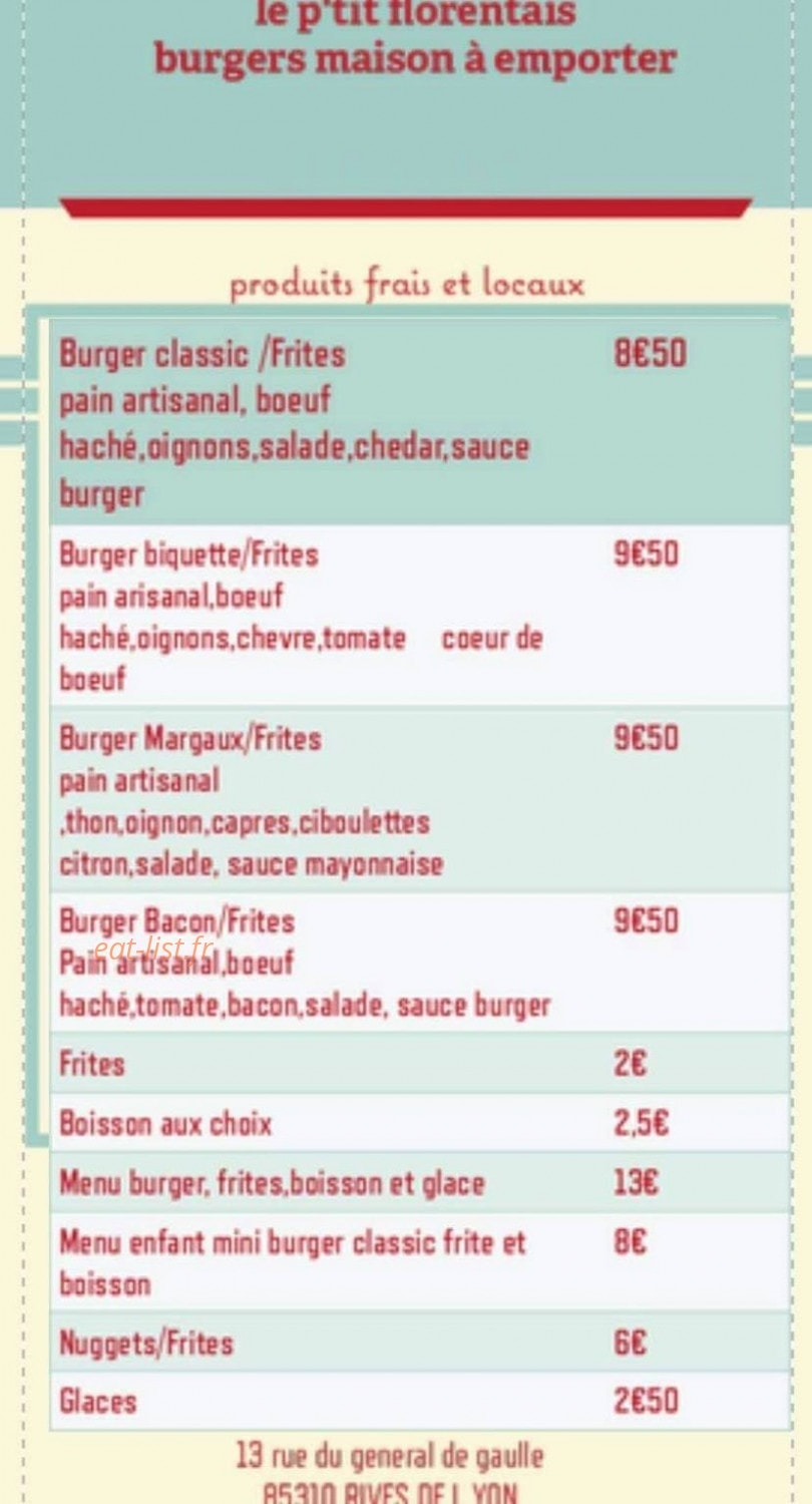 Le p’tit florentais — carte page 1